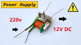 12 Volt DC Power Supply from 220 Volt Induction Motor  220v AC to 12v DC [upl. by Attey614]