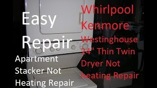 24quot Apartment Sized Stacker Washer Dryer No Heat Repair  Easy to Follow  Whirlpool Westinghouse [upl. by Eipper]