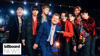 BTS Help James Corden Celebrate His 1000th Episode With This ‘Butter’ Performance  Billboard News [upl. by Sacken]