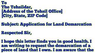 Application To Tehsider For Land Demarcation  Land Demarcation Application  bhaktipadamohanty [upl. by Irrej]