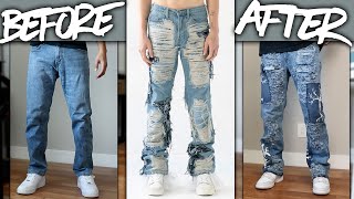 DIY  Custom WhoDecidesWar FULLY DISTRESSED Denim Jeans  JULIUS [upl. by Llerruj]