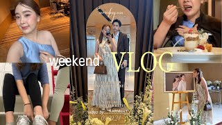 weekend vlog ᡣ𐭩˙ᵕ˙ᰔᩚ งานแต่งเป็นเพื่อนเจ้าสาว เล่นพิลาทีส ไปพัก the salil hotel 👰🏻‍♀️  KARNMAY [upl. by Otiragram]