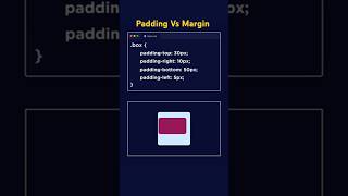 CSS padding vs margin explained in details short css html shorts shortsfeed webdesign coding [upl. by Shanie972]