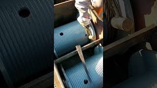 Cable installation process of crane Good tools and machinery make work easy [upl. by Lakin496]