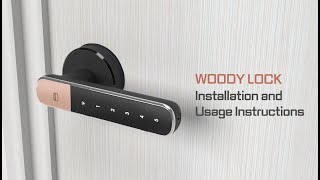 Digital door lock that protects privacy WOODY LOCK installation video [upl. by Salamanca]