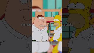 Homer and Peter Griffin Fight  thesimpsons familyguy shorts [upl. by Wilburn]