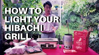 HOW TO light a Hibachi Grill  Outdoor Charcoal Yakiniku Grill  WAGYU HOW TO with Kimio Osawa [upl. by Magbie]