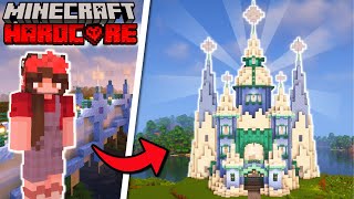 I built an ICE CASTLE in Hardcore Minecraft Episode 25 ❄ [upl. by Airrotal]