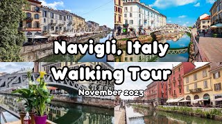 Navigli Milan Italy Walking Tour  Navigli Canals 4K [upl. by Eded]