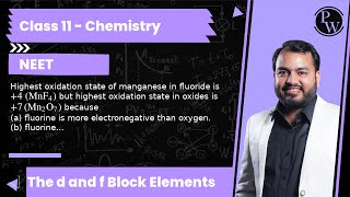 Highest oxidation state of manganese in fluoride is 4 MnF4 but highest oxidation state in oxi [upl. by Munford]