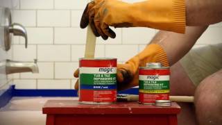 How to Refinish Your Tub with the Magic Paint On Tub amp Tile Kit [upl. by Adnoma]