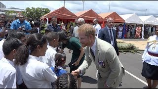 Traditional Farewell Ceremony for the Duke and Duchess of Sussex amp unveiling of Sgt Labalaba statue [upl. by Essilec781]