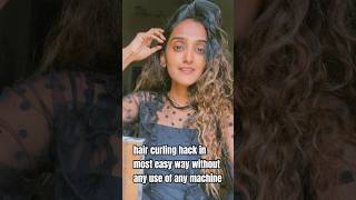 Easy technique to do curls n wavy hairstyle at home curlyhair athome nomachine hack [upl. by Grory100]