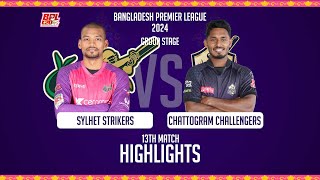 Sylhet Strikers vs Chattogram Challengers  Highlights  13th Match  Season 10  BPL 2024 [upl. by Atipul652]