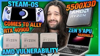 HW News  AMD 5500X3D Steam OS on ROG Ally RTX 4070 VRAM Downgrade AMD Vulnerability [upl. by Grosmark]