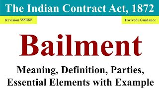 Bailment meaning Parties in bailment essential elements of bailment bailment in contract act law [upl. by Eltotsira51]