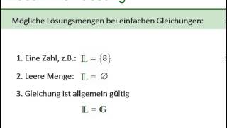 Lösungsmenge bei Gleichungen und Ungleichungen  Erklärung anhand von Beispielaufgaben [upl. by Macomber]