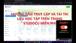 HƯỚNG DẪN TRUY CẬP VÀ TẢI TÀI LIỆU TRÊN TRANG STUDOCU HOÀN TOÀN MIỄN PHÍ  Đinh Duy Vinh [upl. by Setarcos]