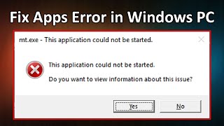 How to Fix this application could not be started error in Windows 11 [upl. by Anohsal]