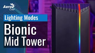 AeroCool Bionic Mid Tower Case  Lighting modes [upl. by Htial]