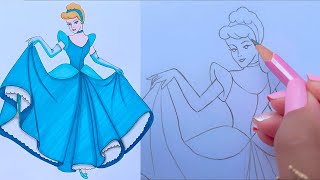 How to draw a girl with beautiful dress  step by step  Pencil sketch [upl. by Aremahs819]