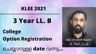 KLEE 2021  3 Year LLB  Option Registration [upl. by Milson]