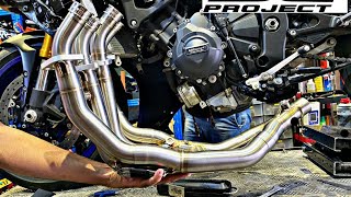 Yamaha R6 2018 AKRAPOVIC OPTIONAL HEADERS  SC PROJECT S1 slip on Install🔥 SUPER LOUD [upl. by Arlina382]