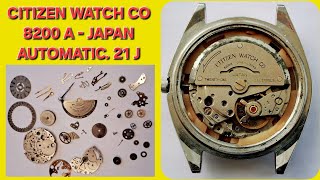 CITIZEN WATCH CO 8200A 21JEWELSJAPAN AUTOMATIC FULL SERVICING [upl. by Aynam701]