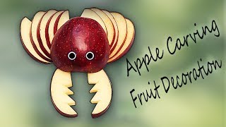 Fruit Decoration Apple Carving  Make a Crab  Simple Crafts Fruits Decoration  আপেল দিয়ে কাঁকড়া [upl. by Anderer]