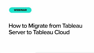 How do I migrate from Tableau Server to Tableau Cloud [upl. by Tedder951]