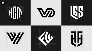 Easy Grid Logo Design Process On Same Lines  Adobe Illustrator Tutorial [upl. by Ecylahs899]