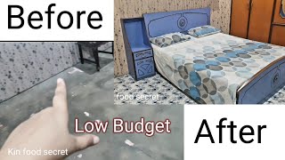 Middle Class Bedroom Makeover in low Budget  Extreme Bedroom Makeover  Small Blue Bedroom Design [upl. by Letch]