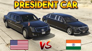 GTA 5 ONLINE  USA PRESIDENT CAR VS INDIAN PRESIDENT CAR [upl. by Prosperus]