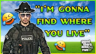 Trolling a bad cop until he quits the server GTA RP [upl. by Namrej403]