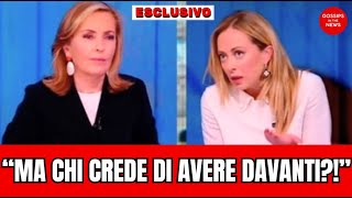 ⚪DURO SCONTRO MELONI PALOMBELLI  LA PREMIER AFFONDA LA PRESENTATRICE SALVATA SOLO DALLA PUBBLICITA [upl. by Aivon]