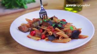 Penne Arrabbiata with Aubergines • 5 Ingredients Recipe by Gorenje [upl. by Lertnahs188]