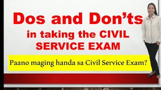 Dos and Don’ts in taking the CIVIL SERVICE EXAM Mga DAPAT at HINDI DAPAT [upl. by Ahsinned33]