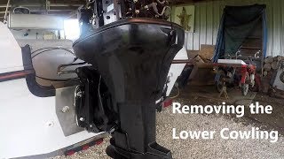 Removing the Lower Cowling from an Outboard 2002 Mercury 90 hp [upl. by Oibesue]