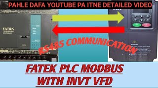 FATEK PLC MODBUS RS485 COMMUNICATION WITH INVT VFDmodbus fatek [upl. by Nolyk374]