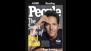 ASMR reading to you soft spoken article about Paul Rudd and flipping pages [upl. by Jaime]