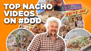 Top 5 DDD Nacho Videos with Guy Fieri  Diners DriveIns and Dives  Food Network [upl. by Ateloiv]