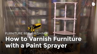 How to Varnish Furniture with a Paint Sprayer  Furniture Restoration [upl. by Karly]