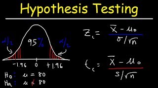 Hypothesis Testing Problems  Z Test amp T Statistics  One amp Two Tailed Tests 2 [upl. by Crompton]