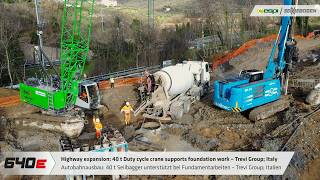 Highway expansion with 40t duty cycle crane  SENNEBOGEN 640 E [upl. by Kunz]