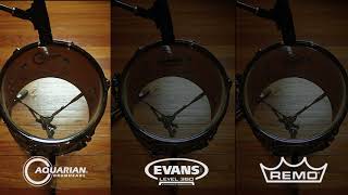 Drumtune PRO  Comparing Aquarian Evans Remo drum head sounds at same tuning [upl. by Negaem698]