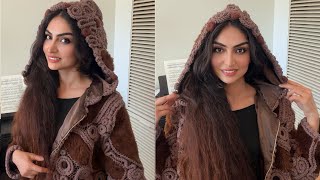 crochet Irish fur coat Part11 قلاببافی کت خز ایرلندی پارت۱۱ [upl. by Muir]