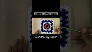 Crochet sunburst granny square tutorial on my channel crochet diy [upl. by Shotton]