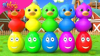 5 Little DucksLearn Colors Song  BluLoo Nursery Rhymes amp Kids Songs [upl. by Ahsilak]