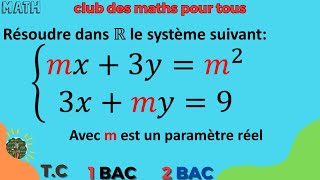 Résoudre un système à deux inconnus et un paramètre m selon la méthode de Cramer [upl. by Samy]