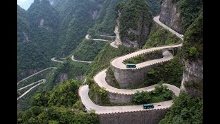 China  Hunan Province Zhangjiajie Tianmen Heavens Gate 99 Bending Road “Avatar” Park [upl. by Mide53]